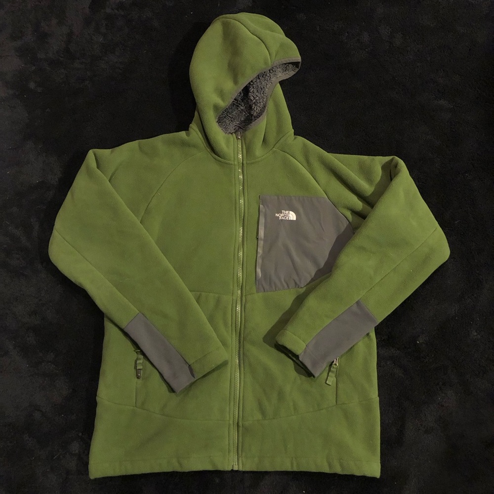 The North Face Olive and Charcoal Fleece Jacket NWOT - Picture 1 of 6